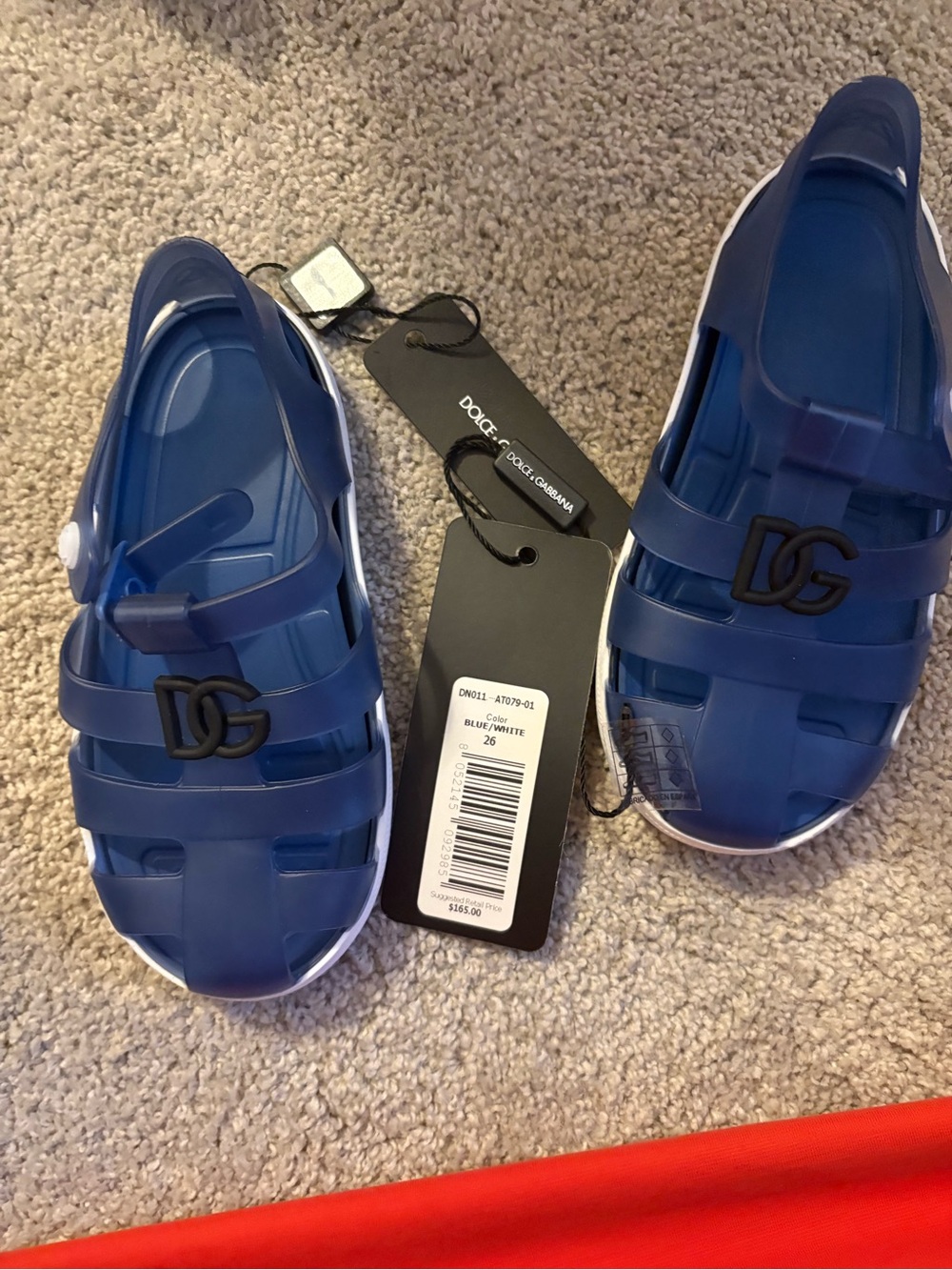 Dolce & Gabbana Navy Blue Jelly Logo Sandals